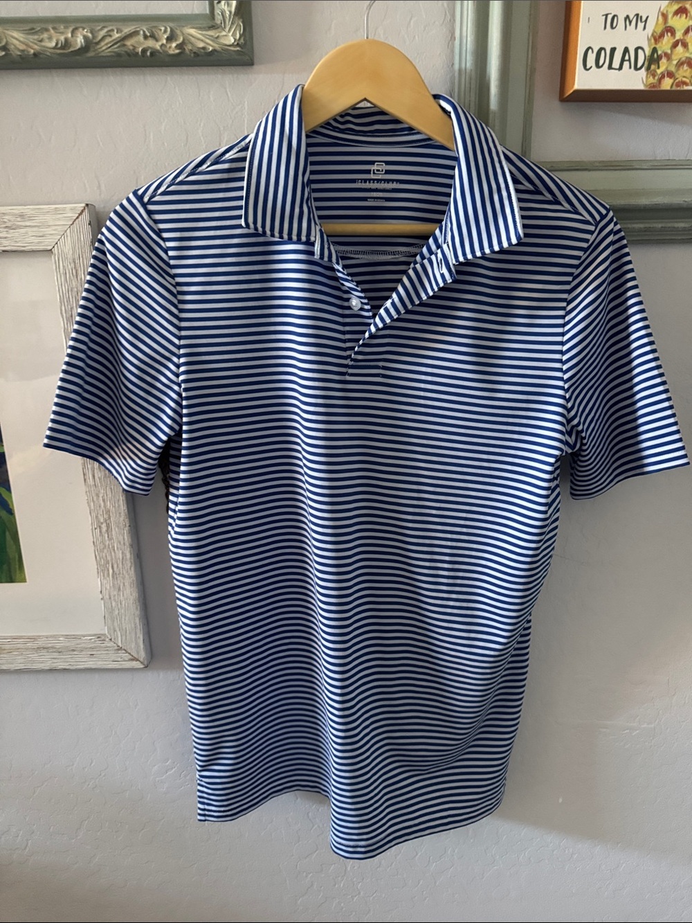 Class Club Blue & White Striped Kids Polo Size 18/20